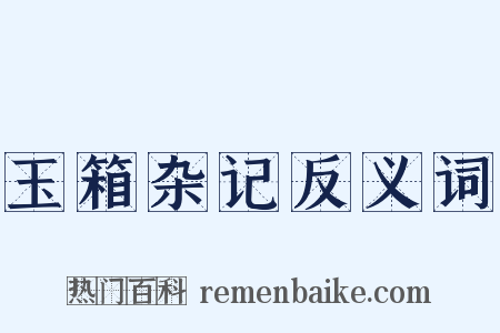 玉箱杂记反义词是什么意思的图片